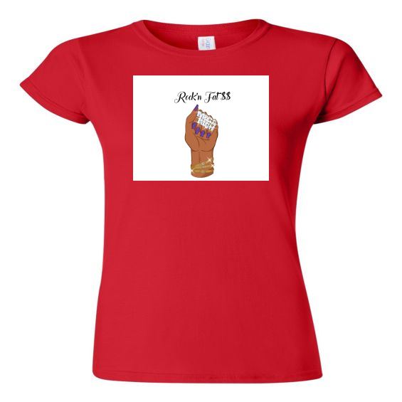 Rock'n Fat $$ Mega Rich Ladies Hand Fitted T-Shirt