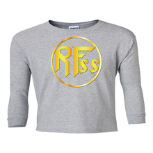 Load image into Gallery viewer, Rock&#39;n Fat $$ Gold Medallion Youth Longsleeve T-Shirt
